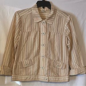 Christopher & Banks Button Front Striped Jacket